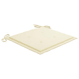 Garden Chairs 4 pcs with Cream Cushions Solid Teak Wood - Low Angle