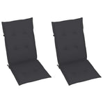 Folding Chairs 2 pcs with Anthracite Cushions Solid Teak Wood