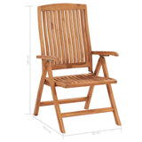 Folding Chairs 2 pcs with Blue Cushions Solid Teak Wood