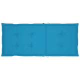 Folding Chairs 2 pcs with Blue Cushions Solid Teak Wood - Extra Image