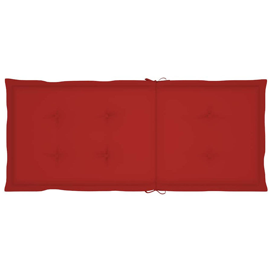 Folding Chairs 2 pcs with Red Cushions Solid Teak Wood