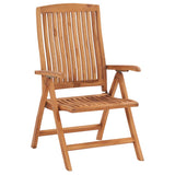 Folding Chairs 2 pcs with Grey Cushions Solid Teak Wood - Side View