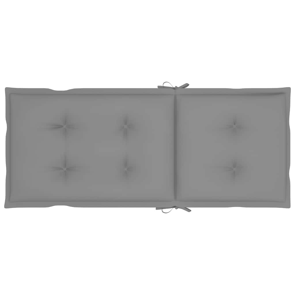 Folding Chairs 2 pcs with Grey Cushions Solid Teak Wood