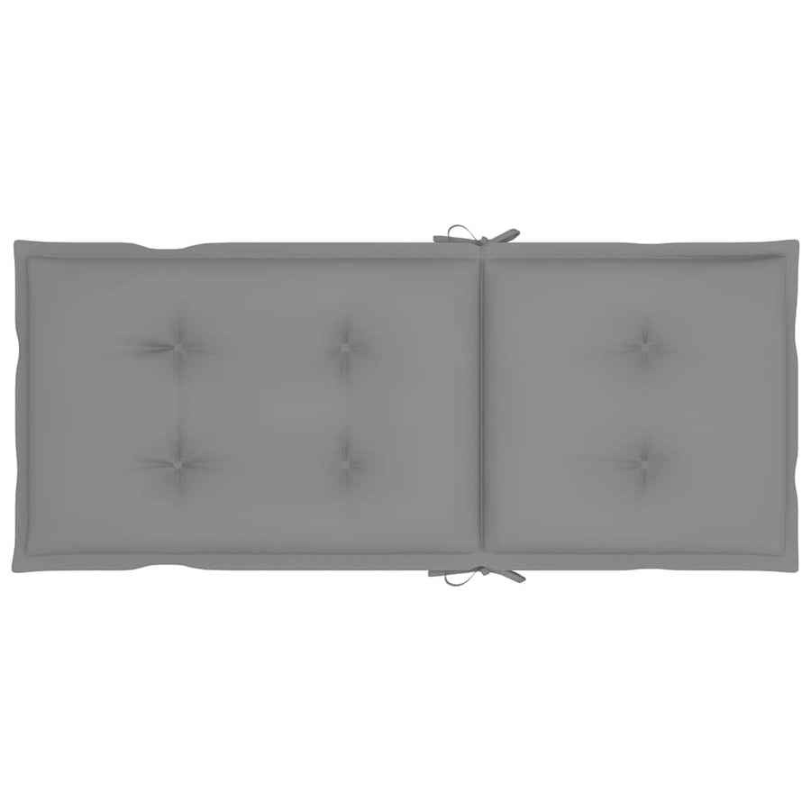 Folding Chairs 2 pcs with Grey Cushions Solid Teak Wood