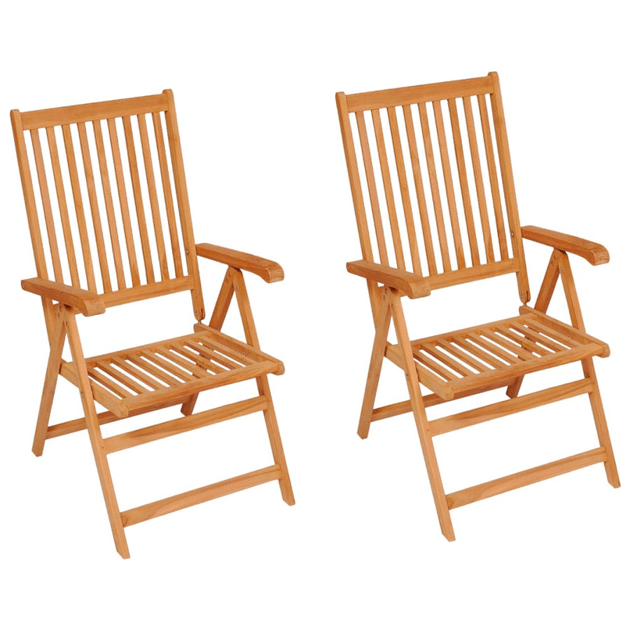 Folding Chairs 2 pcs with Anthracite Cushions Solid Teak Wood