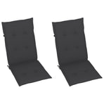 Folding Chairs 2 pcs with Anthracite Cushions Solid Teak Wood