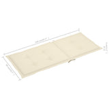 Folding Chairs 2 pcs with Cream Cushions Solid Teak Wood