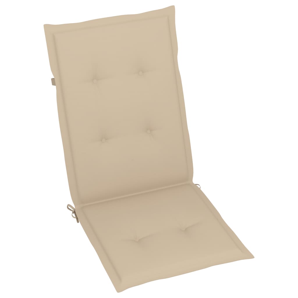 Garden Chairs 2 pcs with Beige Cushions Solid Teak Wood