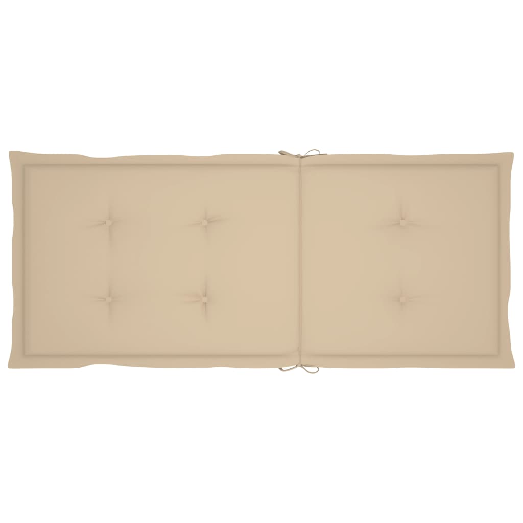 Garden Chairs 2 pcs with Beige Cushions Solid Teak Wood