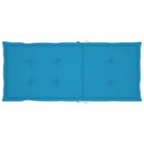 Garden Chairs 2 pcs with Blue Cushions Solid Teak Wood - Low Angle