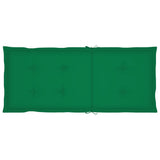 Folding Chairs 2 pcs with Green Cushions Solid Teak Wood