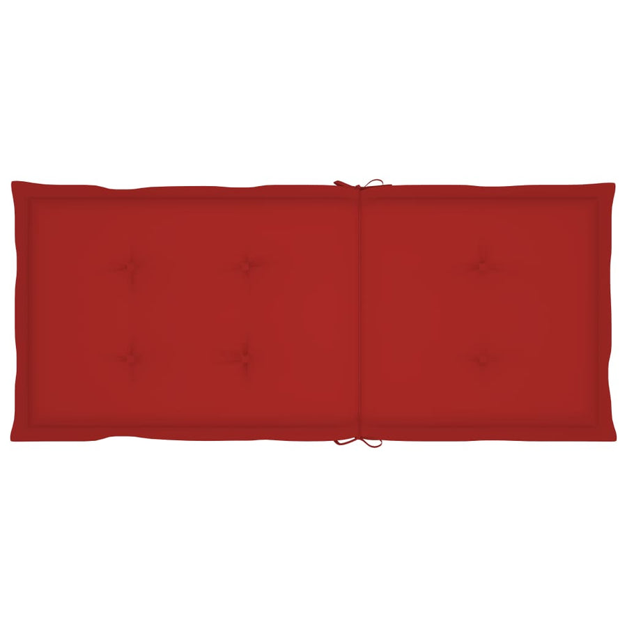 Folding Chairs 2 pcs with Red Cushions Solid Teak Wood