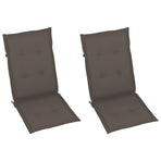 Folding Chairs 2 pcs with Taupe Cushions Solid Teak Wood