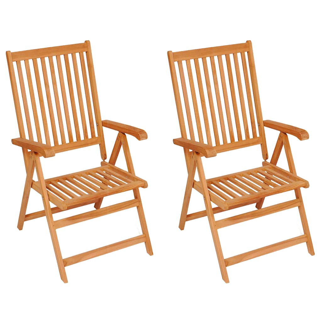 Folding Chairs 2 pcs with Anthracite Cushions Solid Teak Wood