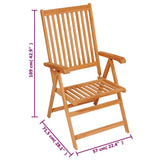Folding Chairs 2 pcs with Anthracite Cushions Solid Teak Wood - Extra Image