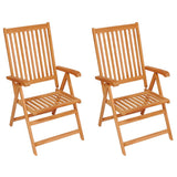 Folding Chairs 2 pcs with Grey Cushions Solid Teak Wood