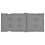 Folding Chairs 2 pcs with Grey Cushions Solid Teak Wood