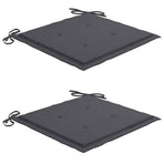Folding Chairs 2 pcs with Anthracite Cushions Solid Teak Wood