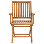 Folding Chairs 2 pcs with Cream Cushions Solid Teak Wood