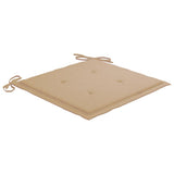 Garden Chairs 2 pcs with Beige Cushions Solid Teak Wood - Close-Up Angle