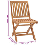Folding Chairs 2 pcs with Grey Cushions Solid Teak Wood - Extra Image