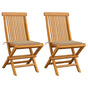 Folding Chairs with Beige Cushions 2 pcs Solid Teak Wood