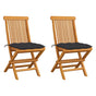 Folding Chairs with Anthracite Cushions 2 pcs Solid Teak Wood