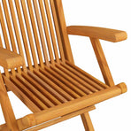Folding Chairs with Cream Cushions 2 pcs Solid Teak Wood