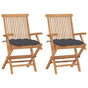 Folding Chairs with Anthracite Cushions 2 pcs Solid Teak Wood