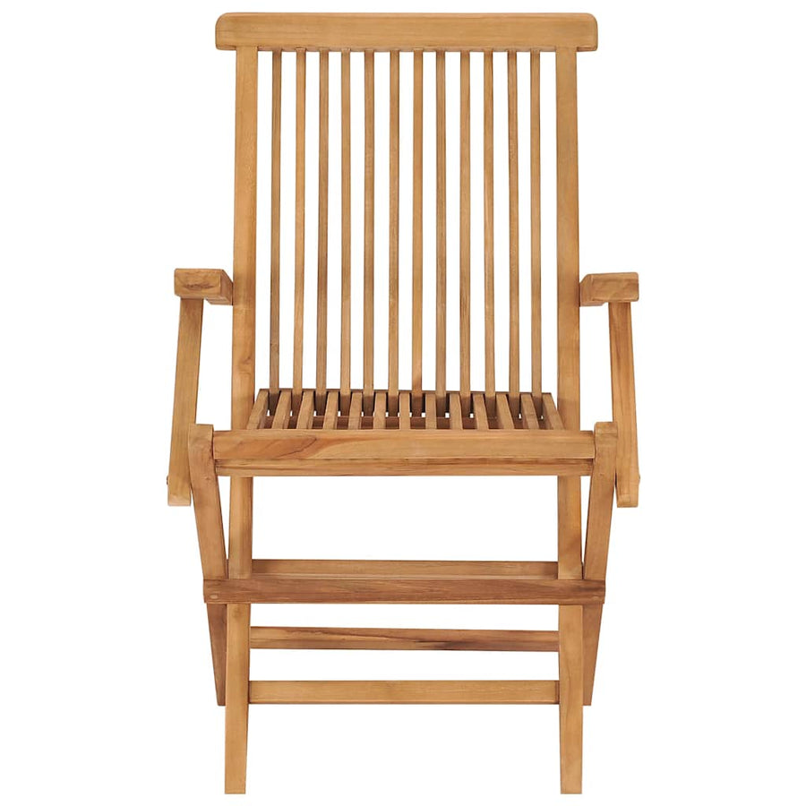 Folding Chairs with Anthracite Cushions 2 pcs Solid Teak Wood