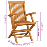 Garden Chairs with Beige Cushions 3 pcs Solid Teak Wood