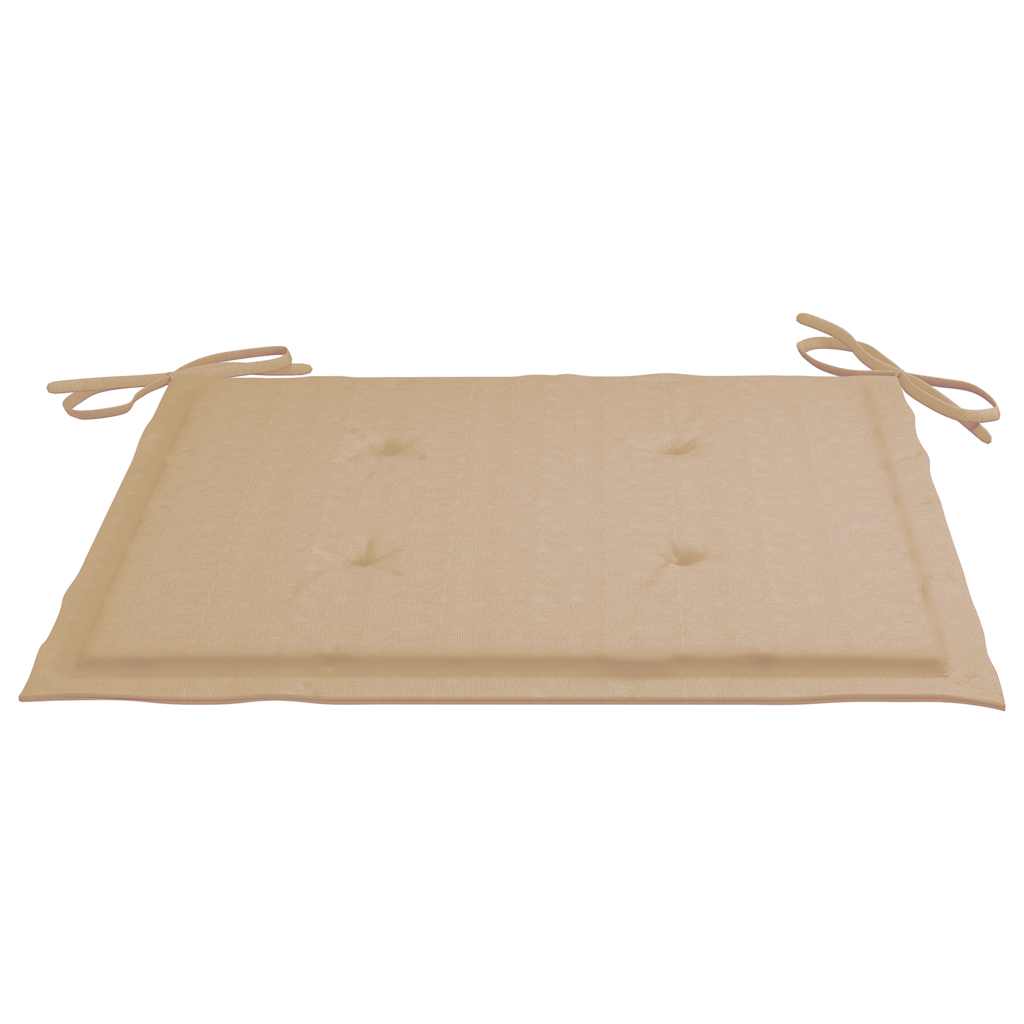 Garden Chairs with Beige Cushions 3 pcs Solid Teak Wood