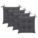 Folding Chairs with Anthracite Cushions 3 pcs Solid Teak Wood
