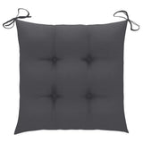 Folding Chairs with Anthracite Cushions 3 pcs Solid Teak Wood