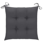 Folding Chairs with Anthracite Cushions 3 pcs Solid Teak Wood