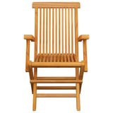 Folding Chairs with Anthracite Cushions 3 pcs Solid Teak Wood