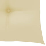 Garden Chairs with Cream White Cushions 3 pcs Solid Teak Wood - Close-Up Angle