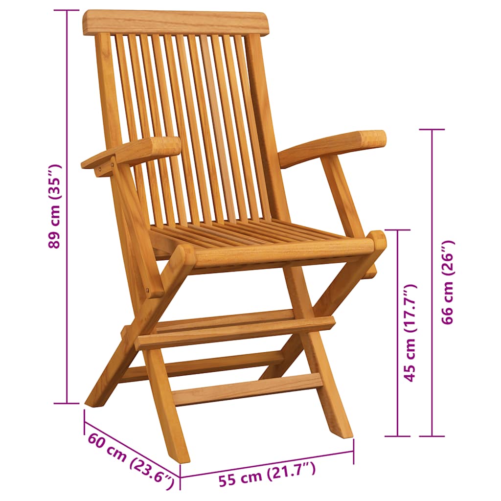 Garden Chairs with Cream Cushions 6 pcs Solid Teak Wood