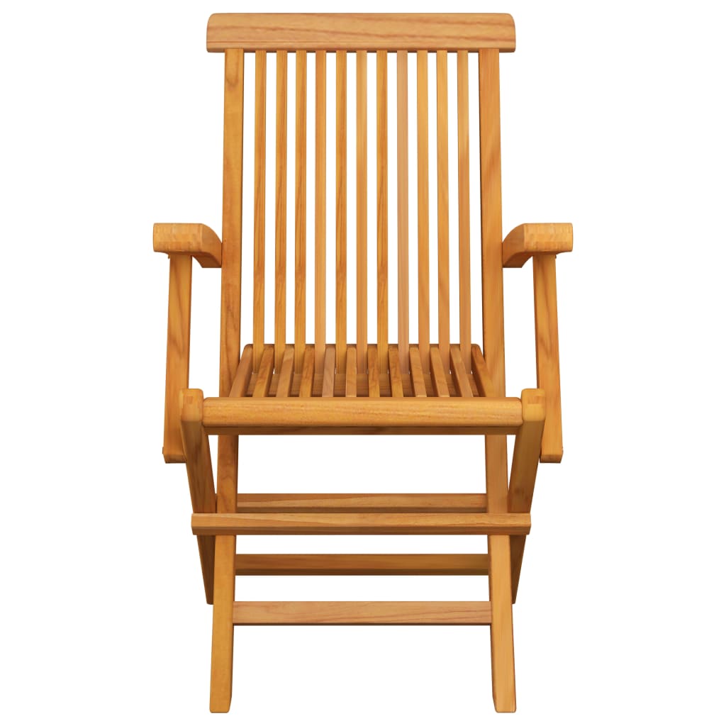 Folding Chairs with Blue Cushions 6 pcs Solid Teak Wood