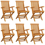 Folding Chairs with Anthracite Cushions 6 pcs Solid Teak Wood