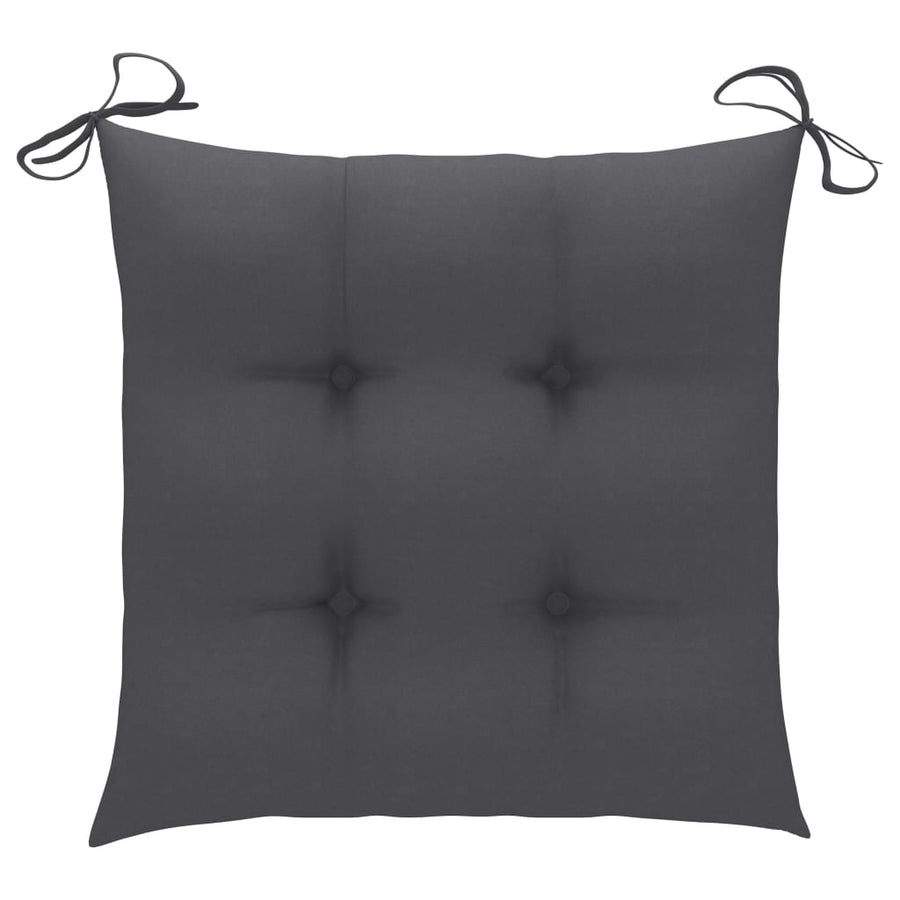 Folding Chairs with Anthracite Cushions 6 pcs Solid Teak Wood