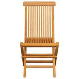 Folding Chairs with Blue Cushions 4 pcs Solid Teak Wood