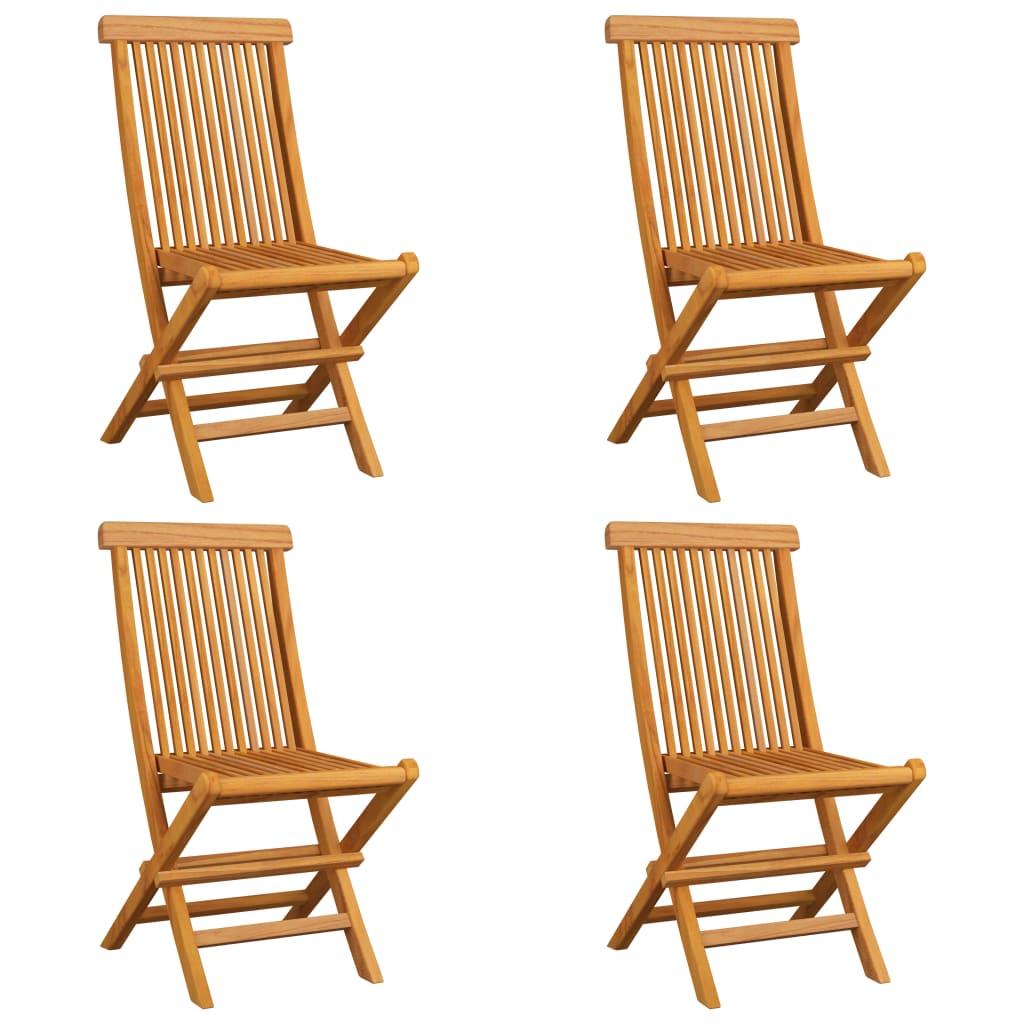 Garden Chairs with Anthracite Cushions 4 pcs Solid Teak Wood