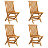 Garden Chairs with Anthracite Cushions 4 pcs Solid Teak Wood