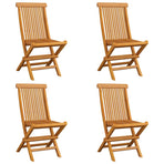 Folding Chairs with Anthracite Cushions 4 pcs Solid Teak Wood