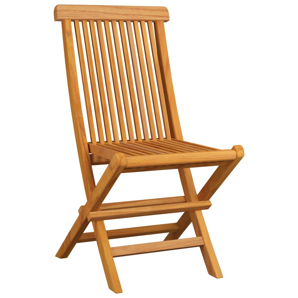 Garden Chairs with Grey Cushions 4 pcs Solid Teak Wood