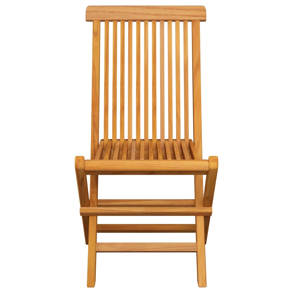 Garden Chairs with Grey Cushions 4 pcs Solid Teak Wood