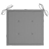 Dining Chairs 2 pcs with Grey Cushions Solid Teak Wood - Close-Up Angle