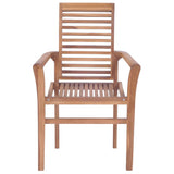 Dining Chairs 2 pcs with Beige Cushions Solid Teak Wood