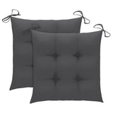 Dining Chairs 2 pcs with Anthracite Cushions Solid Teak Wood - Low Angle